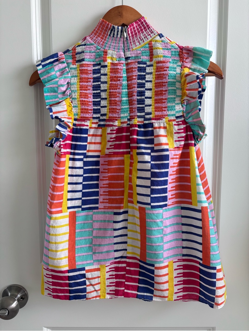 THML Multicolor Smocked Ruffle Top - Picture 2 of 6